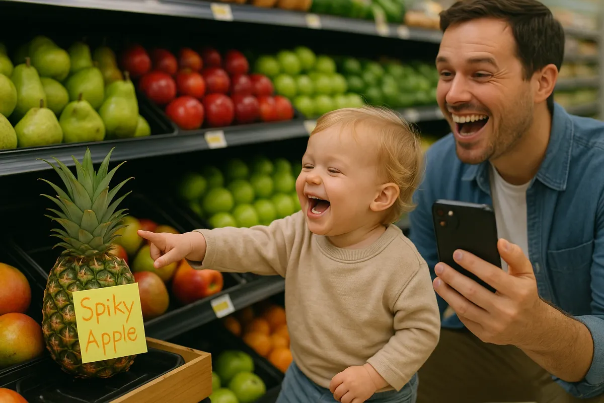When Your Kid Calls A Pineapple “Spiky Apple”: Inside 2025’s Cutest Meme Trend